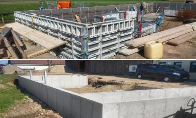 Baustellenbild:Vorher-Nachher Foto Schalung mit DokaXlight