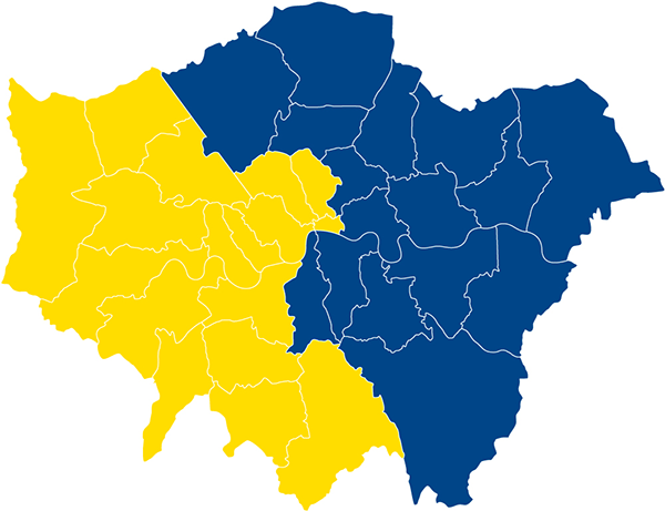 Sales area map London